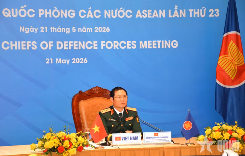 Đại tướng Nguyễn Tân Cương tham dự ACDFM-23. (Nguồn: Báo Quân đội Nhân dân)