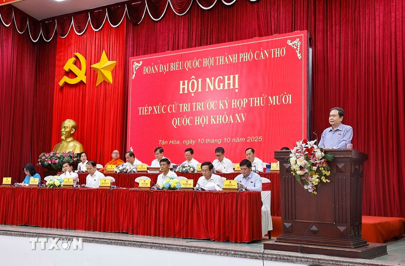 Chủ tịch Quốc hội Trần Thanh Mẫn phát biểu. (Ảnh: Doãn Tấn/TTXVN)