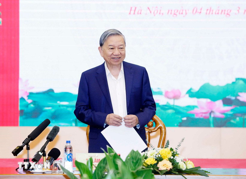 Tổng Bí thư Tô Lâm phát biểu chỉ đạo. (Ảnh: Thống Nhất/TTXVN)