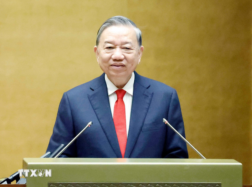 Tổng Bí thư Tô Lâm phát biểu chỉ đạo. (Ảnh: Thống Nhất/ TTXVN)