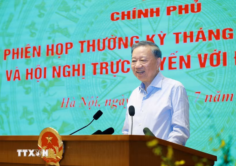 Tổng Bí thư, Chủ tịch nước Tô Lâm phát biểu chỉ đạo. (Ảnh: Dương Giang/TTXVN)