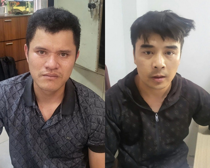 Hồ Bá Quyền và Lê Văn Linh tại cơ quan công an. (Nguồn: Cơ quan Công an) 