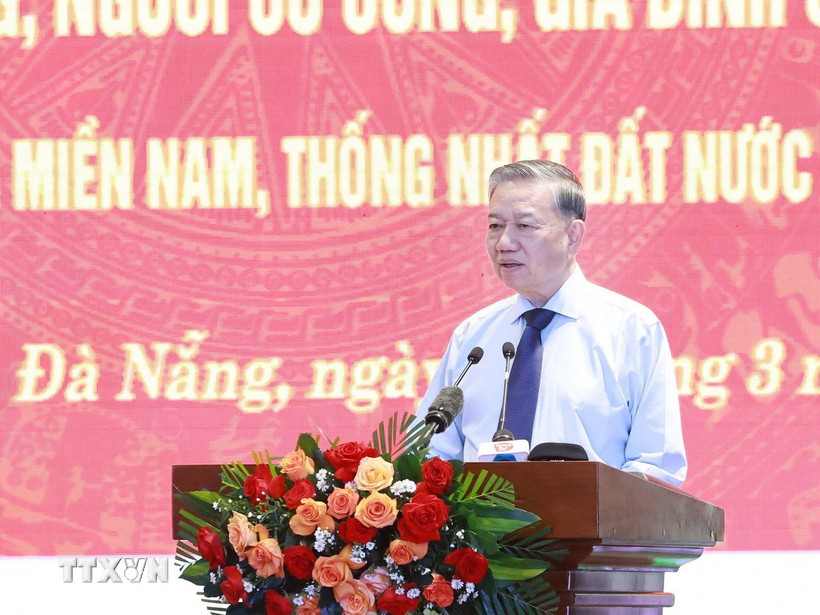 Tổng Bí thư Tô Lâm chủ trì buổi gặp mặt. (Ảnh: Thống Nhất/TTXVN)