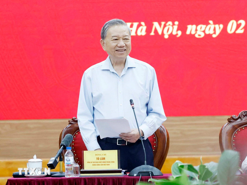 Tổng Bí thư Tô Lâm phát biểu. (Ảnh: Thống Nhất/TTXVN)