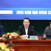 Hội thảo "Huy động hiệu quả nguồn vốn, phục vụ mục tiêu tăng trưởng hai con số," ngày 12/3. (Ảnh: Vietnam+)
