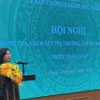 Chủ tịch Vũ Thị Chân Phương đã đề ra các nhiệm vụ trọng tâm trong thời gian tới sẽ bám sát và hoàn thiện thể chế. (Ảnh: SSC/Vietnam+)