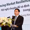 Bộ trưởng Bộ Tài chính Nguyễn Văn Thắng khẳng định dù chịu nhiều tác động từ tình hình toàn cầu, thị trường chứng khoán Việt Nam năm qua vẫn duy trì ổn định, an toàn, thông suốt, thanh khoản tốt và tính minh bạch, bền vững được tăng cường. (Ảnh: Vietnam+)