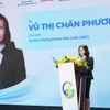 Bà Vũ Thị Chân Phương, Chủ tịch Ủy ban Chứng khoán Nhà nước nhấn mạnh kinh nghiệm quốc tế đã chứng minh rằng những thị trường có chuẩn mực quản trị tốt luôn là điểm đến ưu tiên của dòng vốn dài hạn. (Ảnh: Vietnam+)