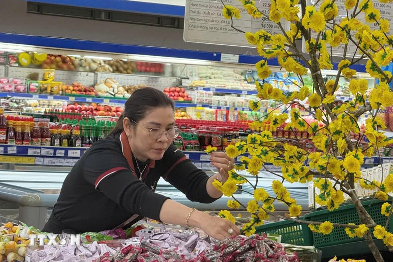 Người dân lựa chọn hàng hóa tại các siêu thị. (Ảnh: Đinh Hương/TTXVN)