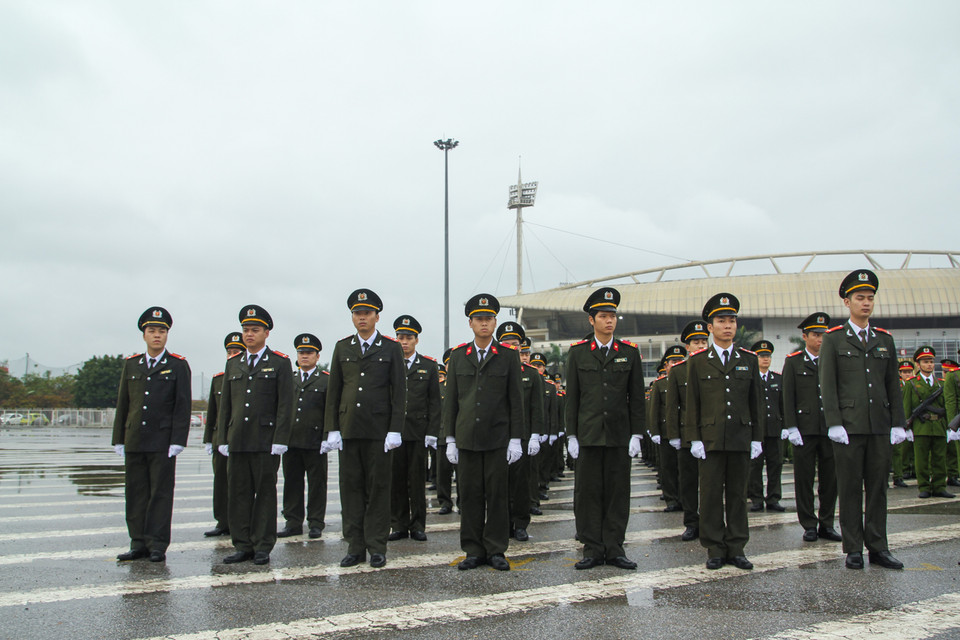 Lực lượng công an thành phố Hà Nội. (Ảnh: Minh Sơn-Sơn Bách/Vietnam+)