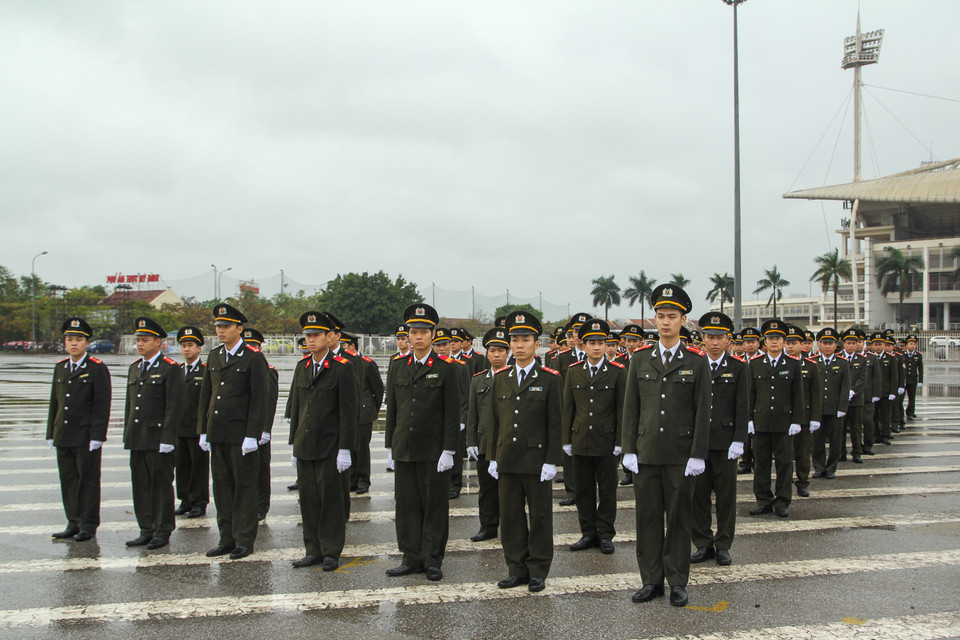 Lực lượng công an thành phố Hà Nội. (Ảnh: Minh Sơn-Sơn Bách/Vietnam+)