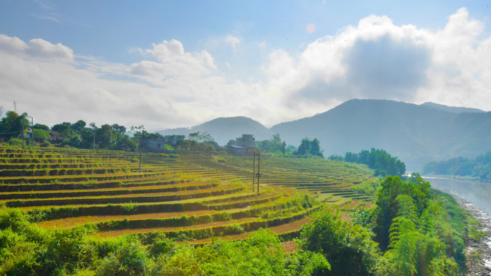 Thửa ruộng bậc thang trùng điệp. (Ảnh: Minh Sơn/Vietnam+)