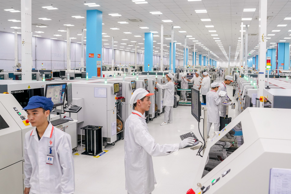 Tổ hợp Nhà máy Thiết bị thông minh VinSmart được xây dựng hoàn toàn mới với tổng công suất 125 triệu sản phẩm/năm sau khi hoàn thiện. (Ảnh: PV/Vietnam+)