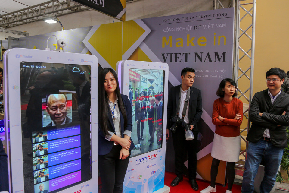 Công nghệ nhận diện hình ảnh của MobiFone tại triển lãm. (Ảnh: Minh Sơn/Vietnam+)