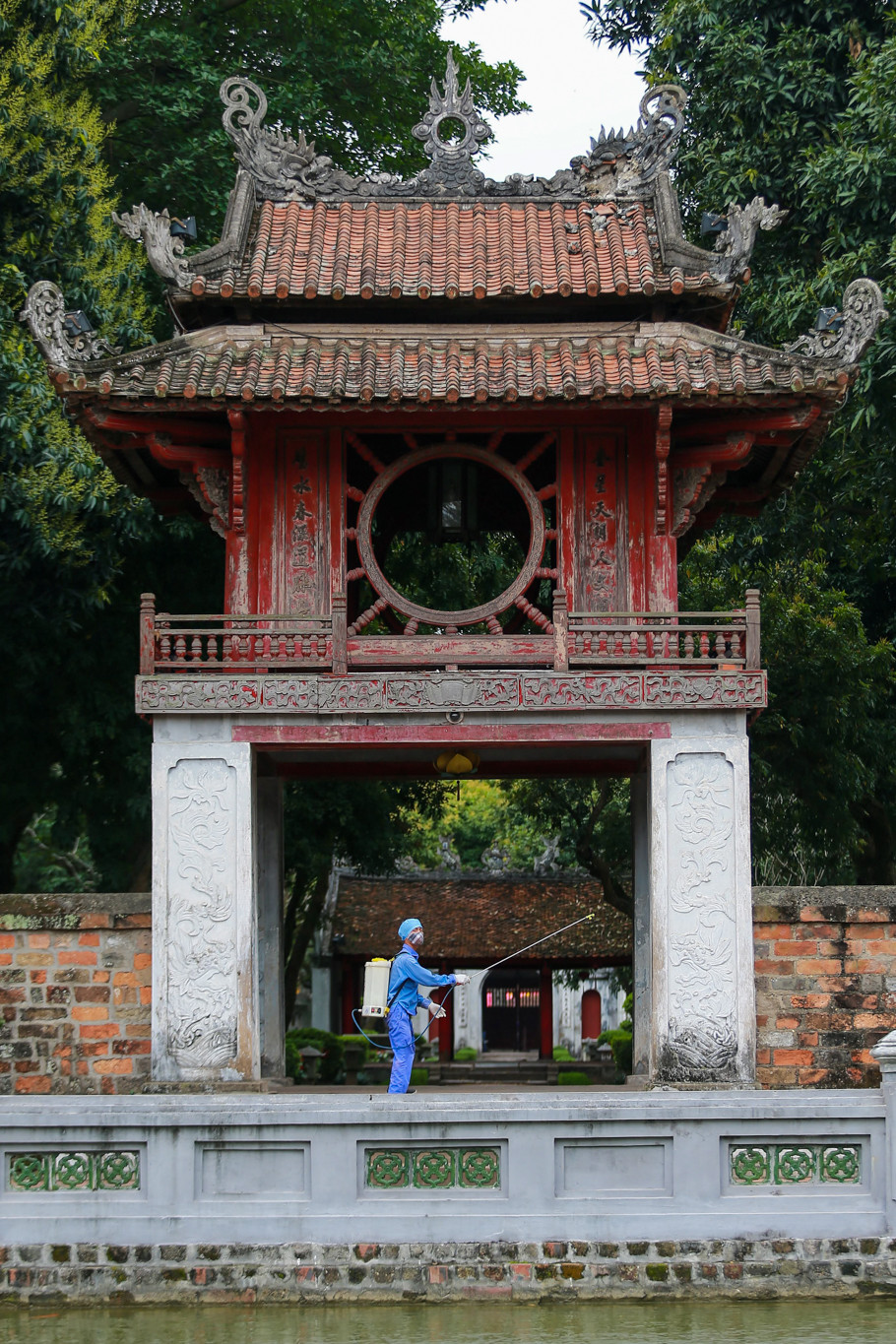 Khu di tích sẽ phun khử trùng 2 lần/ tuần để đảm bảo an toàn trước khi đón du khách tham quan trở lại. (Ảnh: Minh Sơn/Vietnam+)