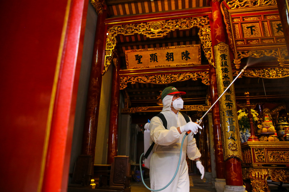 Động thái này nhằm tăng cường bảo đảm sức khỏe, an toàn cho du khách cũng như cán bộ, nhân viên trong giai đoạn dịch bệnh COVID-19 có diễn biến mới. (Ảnh: Minh Sơn/Vietnam+)