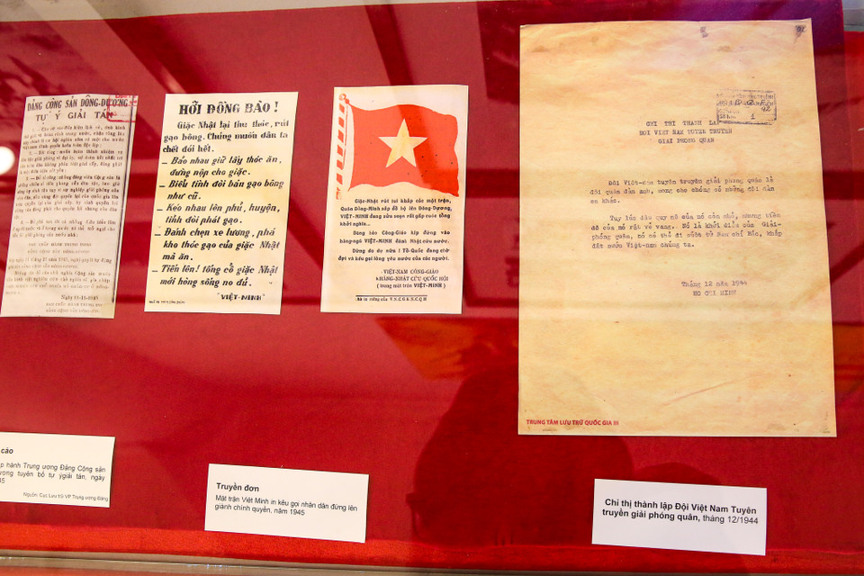 Văn bản Chỉ thị thành lập Đội Việt Nam Tuyên truyền giải phóng quân tháng 12/1944. (Ảnh: Minh Sơn/Vietnam+)