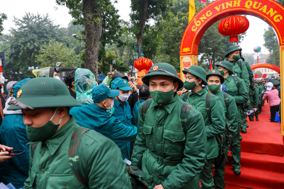 Theo báo cáo của các cơ quan, đơn vị giao nhận quân, chất lượng tuyển quân năm 2022 đảm bảo đúng tiêu chuẩn, quy định. (Ảnh: Minh Sơn/Vietnam+)