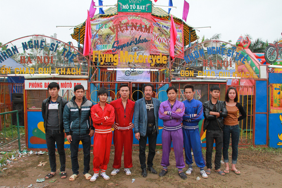 Các thành viên trong đoàn môtô bay của ông Hùng, ông cho biết, sắp tới đoàn đua của mình sẽ lưu diễn tại các tỉnh Bắc bộ. (Ảnh: Minh Sơn/Vietnam+)