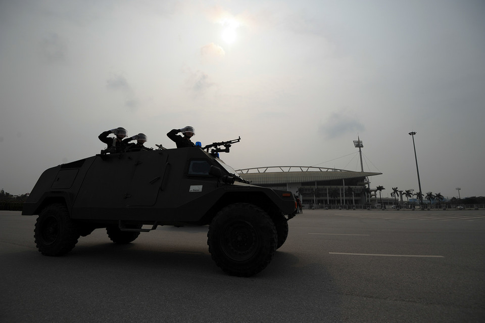 Xe ZAAM thiết giáp của lực lượng cảnh sát đặc nhiệm, cảnh sát cơ động với mục đích chống khủng bố, giải cứu con tin. (Ảnh: Minh Sơn/Vietnam+)