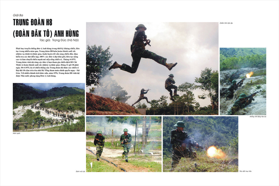Tác phẩm 'Trung đoàn H8 anh hùng' của tác giả Trọng Đức đoạt Giải Ba Nhóm ảnh - Giải ảnh báo chí Khoảnh Khắc Vàng 01.