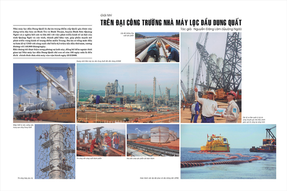 Tác phẩm 'Trên đại công trường nhà máy lọc dầu Dung Quất của tác giả Nguyễn Đăng Lâm đoạt Giải Nhì Giải ảnh báo chí Khoảnh Khắc Vàng 01.