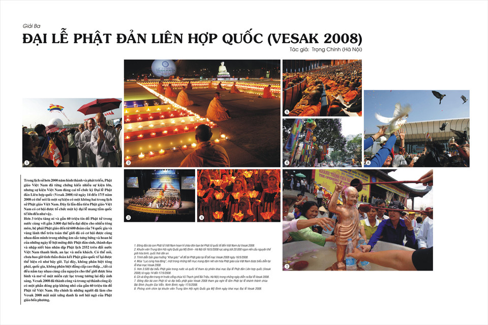 Tác phẩm 'Đại lễ Phật đản LHQ 2008 của tác giả Trọng Chính đoạt Giải Ba Nhóm ảnh - Giải ảnh báo chí Khoảnh Khắc Vàng 01).