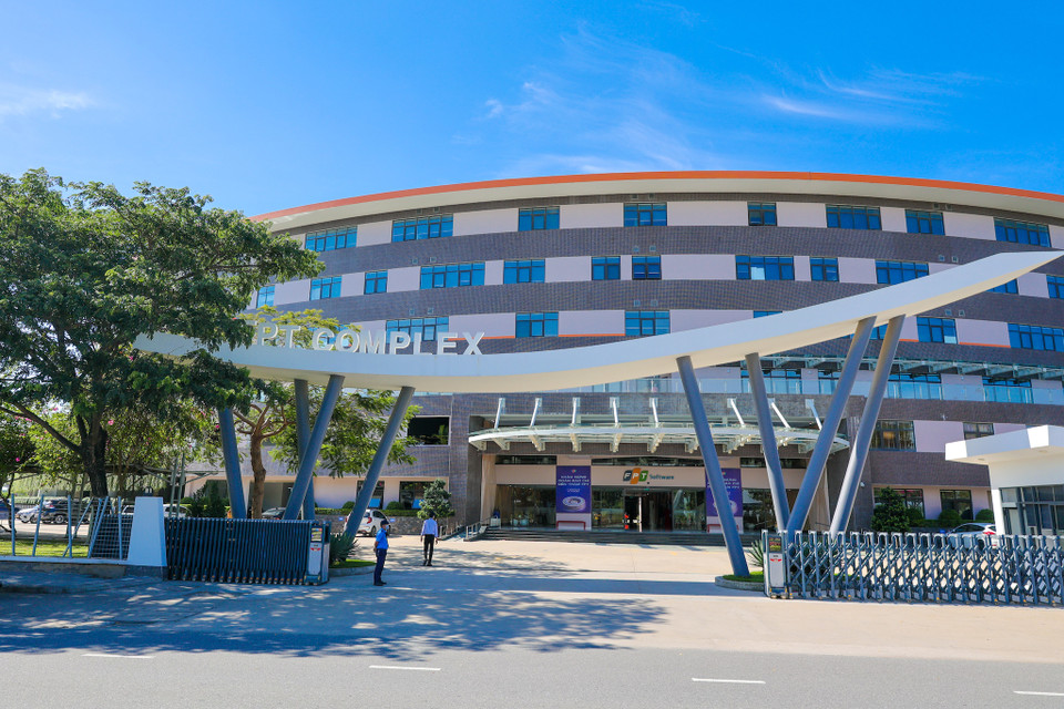 Khu phức hợp mô phỏng hình trống đồng được chính thức khởi công vào ngày 13/8/2014 với mục tiêu hoàn thiện trung tâm phần mềm trọng điểm của FPT Software tại miền Trung. (Ảnh: Minh Sơn/Vietnam+)