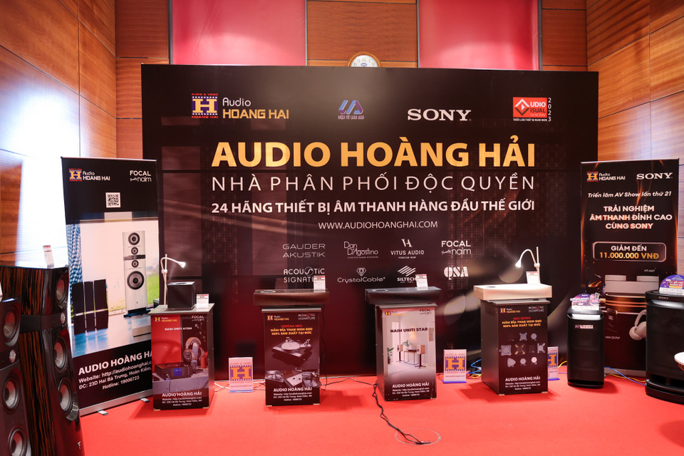 Hoàng Hải vẫn là cái tên thu hút sự chú ý qua các kỳ AVShow. Tuy nhiên đại diện đơn vị này cho biết sẽ mang đến AVShow năm nay những sản phẩm với giá thành hợp lý hơn, nhường 'sân chơi' cao cấp cho những thương hiệu khác. (Ảnh: Minh Sơn/Vietnam+)