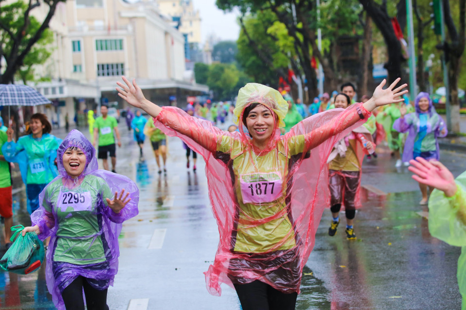 Chương trình nhằm phát động phong trào thể dục thể thao rèn luyện sức khỏe của tập thể Cán bộ nhân viên Thông tấn xã Việt Nam. (Ảnh: Minh Sơn/Vietnam+)