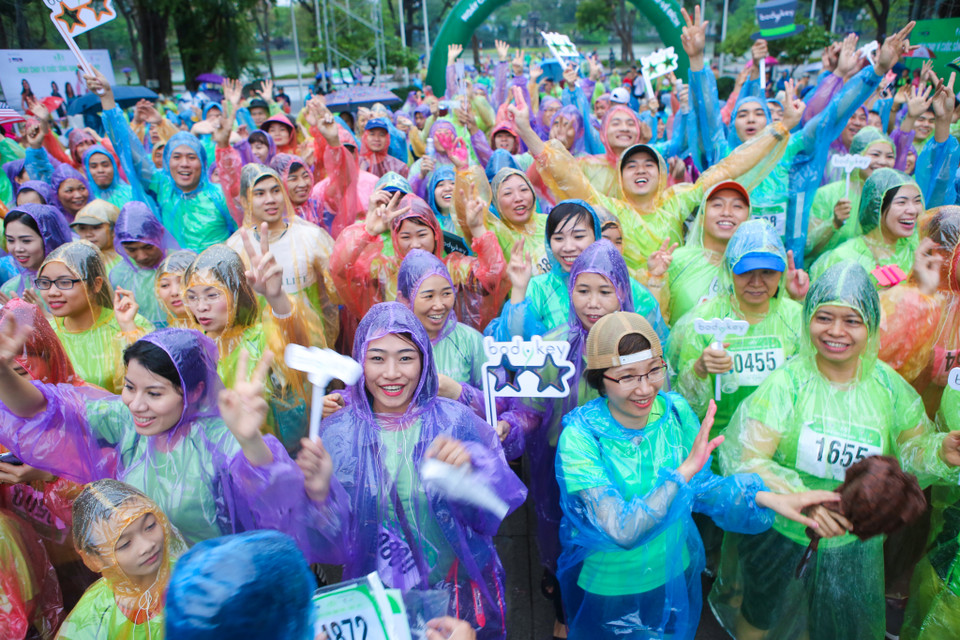 Sáng 24/4, Trung tâm Truyền hình Thông tấn – Thông tấn xã Việt Nam tổ chức chương trình ‘Chạy vì cuộc sống xanh sạch đẹp’. (Ảnh: Minh Sơn/Vietnam+)