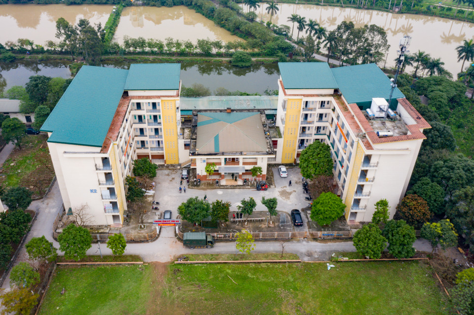 Khu ký túc xá nằm trong khuôn viên trường Cao đẳng nghề Công nghệ cao Hà Nội (Tây Mỗ, Nam Từ Liêm, Hà Nội). (Ảnh: Minh Sơn/Vietnam+)
