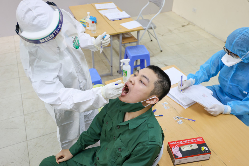 Tính đến ngày 22/2, Hội đồng Nghĩa vụ quân sự Thành phố Hà Nội đã phát lệnh nhập ngũ đến 100% thanh niên trúng tuyển nghĩa vụ năm nay. (Ảnh: Minh Sơn/Vietnam+)