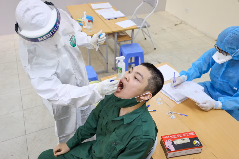 Tính đến ngày 22/2, Hội đồng Nghĩa vụ quân sự Thành phố Hà Nội đã phát lệnh nhập ngũ đến 100% thanh niên trúng tuyển nghĩa vụ năm nay. (Ảnh: Minh Sơn/Vietnam+)