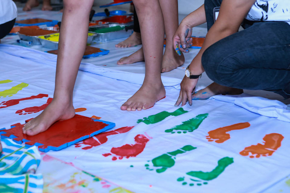 Chiến dịch ‘One Million Footprints’ là chiến dịch cam kết bảo vệ loài tê giác bằng những dấu chân, chương trình được sự hưởng ứng của hàng triệu người trên khắp thế giới. (Ảnh: Minh Sơn/Vietnam+)