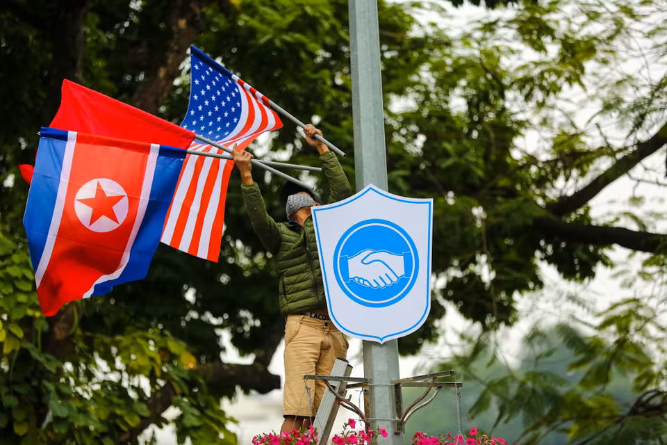 Cho đến chiều 25/2, mọi công tác chuẩn bị để đón tiếp Tổng thống Hoa Kỳ Donald Trump và Nhà lãnh đạo Triều Tiên Kim Jong-un đều đã được hoàn tất. (Ảnh: Minh Sơn/Vietnam+)