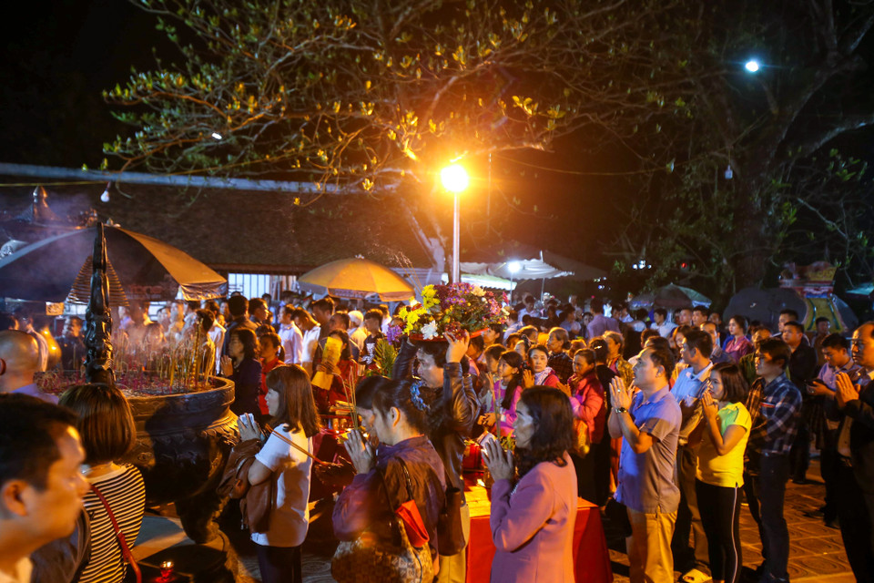 Lễ khai ấn vào đêm 14 tháng Giêng và hoạt động phát ấn bắt đầu từ 5 giờ sáng ngày Rằm tại đền Trần (Nam Định) dự kiến sẽ thu hút hàng vạn du khách thập phương. (Ảnh: PV/Vietnam+)