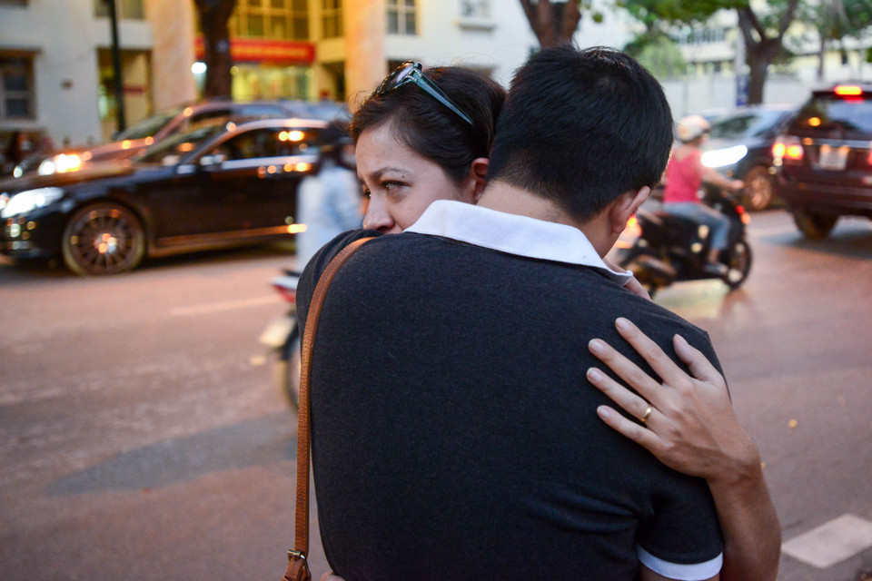 Vũ Trọng Đạt, sinh viên năm 4 đại học Kiến Trúc chia sẻ: ‘Với mỗi người học tiếng Pháp, ngôn ngữ như một quê hương thứ hai của mình. Chính vì vậy mình rất muốn có sự sẻ chia với người dân Pháp, nơi mình đã từng có thời gian học tập tại đây.’ (Ảnh: Minh Sơn/Vietnam+)