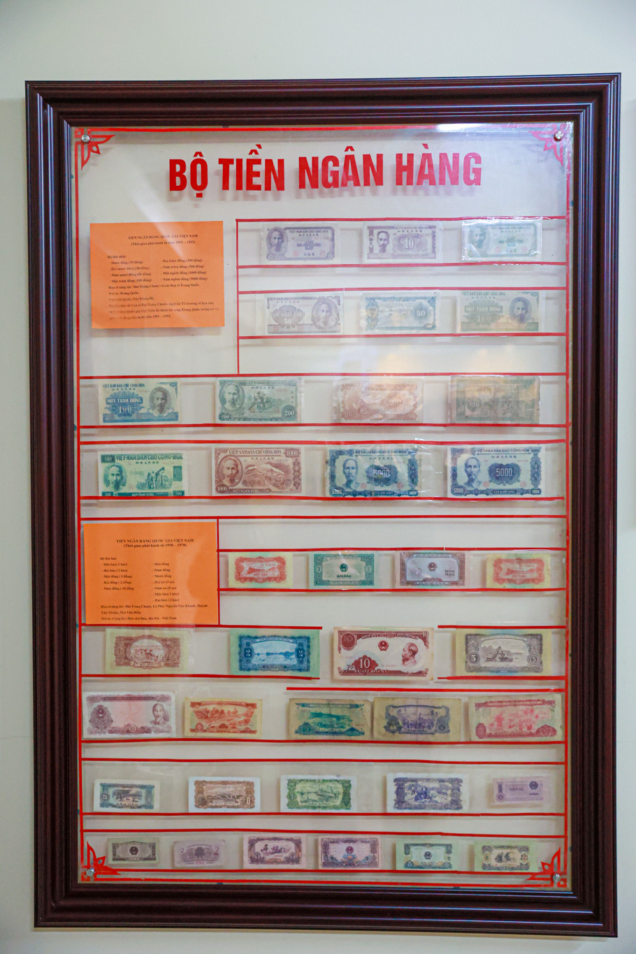 Các tờ tiền của Ngân hàng Quốc gia Việt Nam sau khi dành được độc lập. (Ảnh: Minh Sơn/Vietnam+)