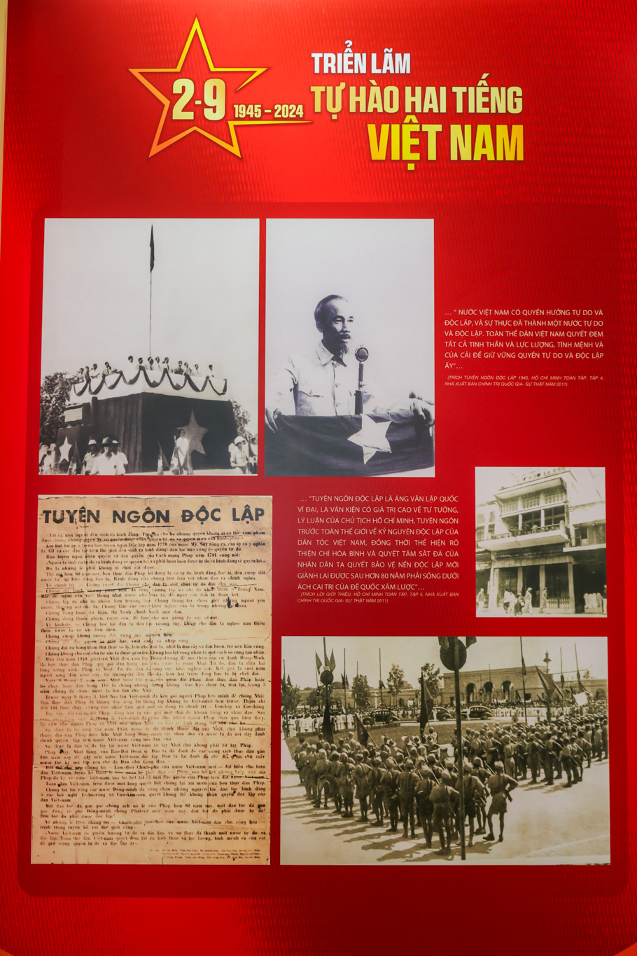 Sự kiện trọng đại này là một mốc son chói lọi trong lịch sử dựng nước và giữ nước vẻ vang của dân tộc ta. Đất nước ta, dân tộc ta bước vào kỷ nguyên mới, kỷ nguyên độc lập dân tộc và chủ nghĩa xã hội. (Ảnh: Minh Sơn/Vietnam+)