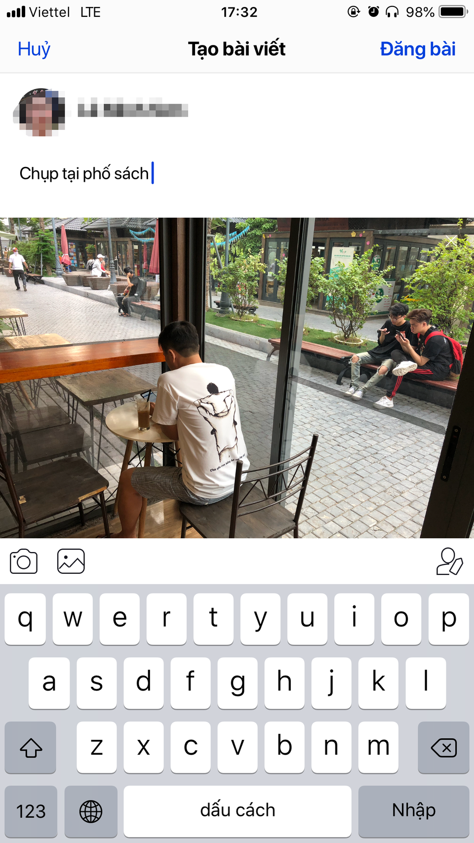 Phần chia sẻ bài viết mới với giao diện đơn giản. (Ảnh chụp màn hình)