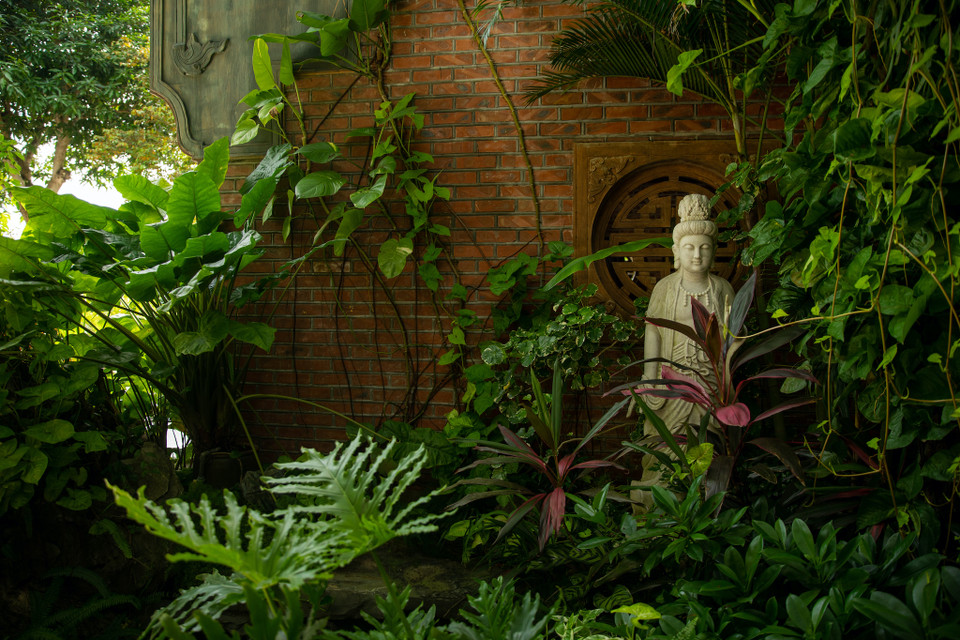 Ở khuôn viên của chùa, du khách sẽ dễ dàng tìm thấy các khu vườn trái cây, thảo dược,... được chăm sóc kỹ càng. (Ảnh: Minh Sơn/Vietnam+)