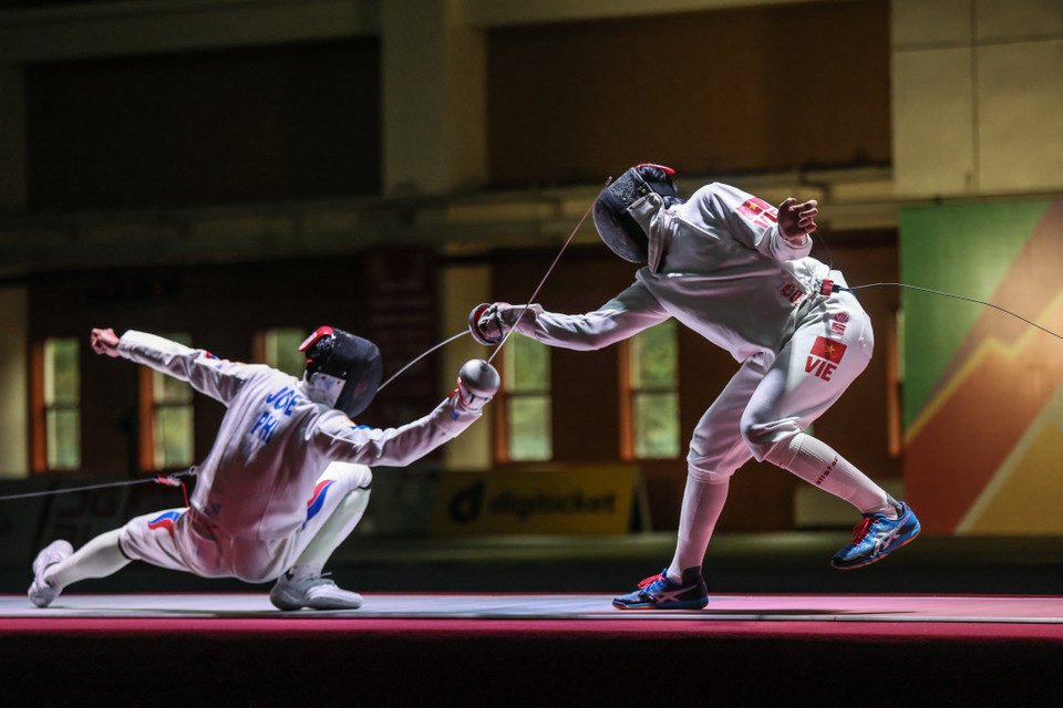 Jose Noelito Jr đến từ Philippines đã từng là 'bại tướng' dưới kiếm của Nguyễn Tiến Nhật tại bán kết môn đấu kiếm SEA Games 30 diễn ra vào năm 2019. (Ảnh: Minh Sơn/Vietnam+)