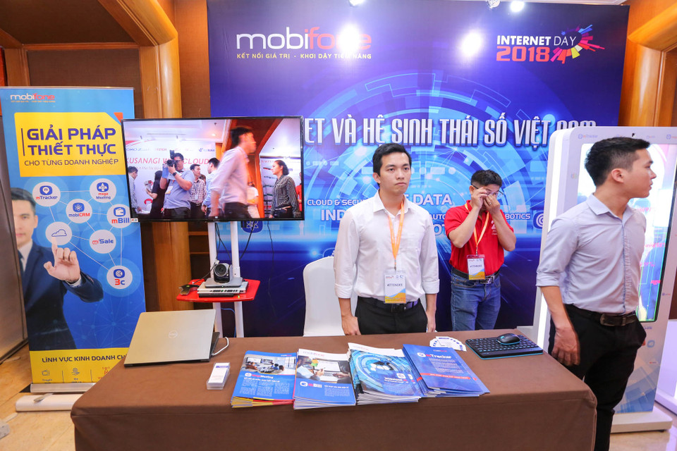 Internet Day có sự tham gia tích cực của các đơn vị trong nước như Viettel IDC, VNPT, VNG/VinaData, CMC, FPT, Nhân Hoà, iNET... (Ảnh: Minh Sơn/Vietnam+)