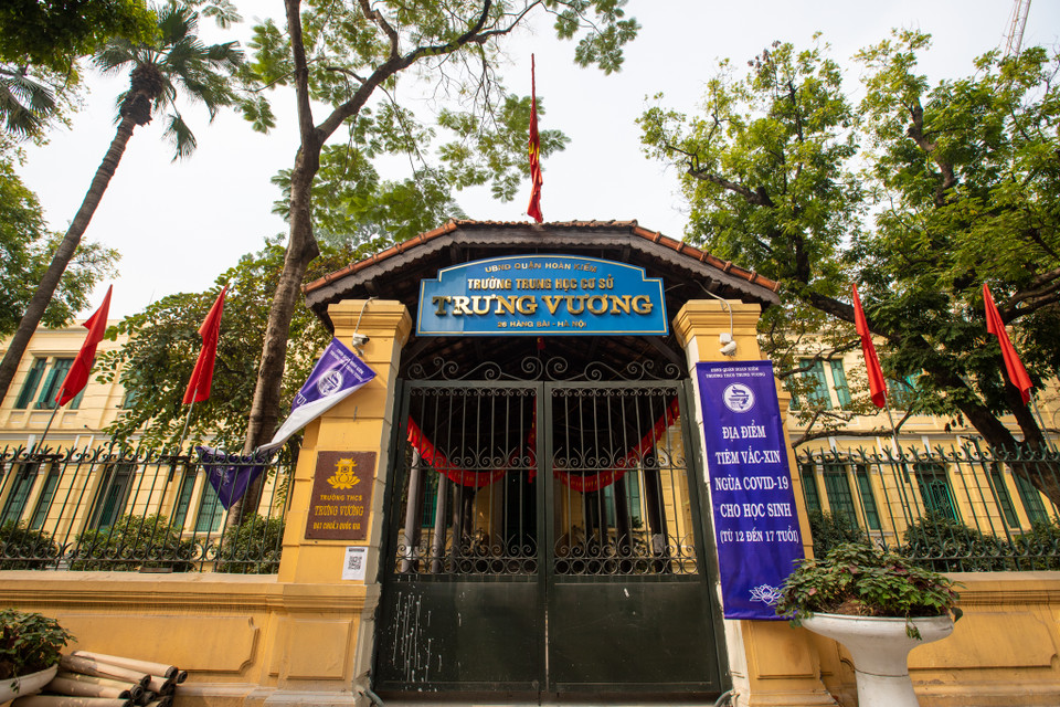  Trường Trưng Vương, quận Hoàn Kiếm là nơi các chiến sĩ Trung đội 1, Đại đội 1, Tiểu đoàn 77 cùng 2 tiểu đội Tự vệ khu đại học đã kiên cường chiến đấu bảo vệ trụ sở Bộ Quốc phòng ngày 21/12/1946. (Ảnh: Hoài Nam/Vietnam+)