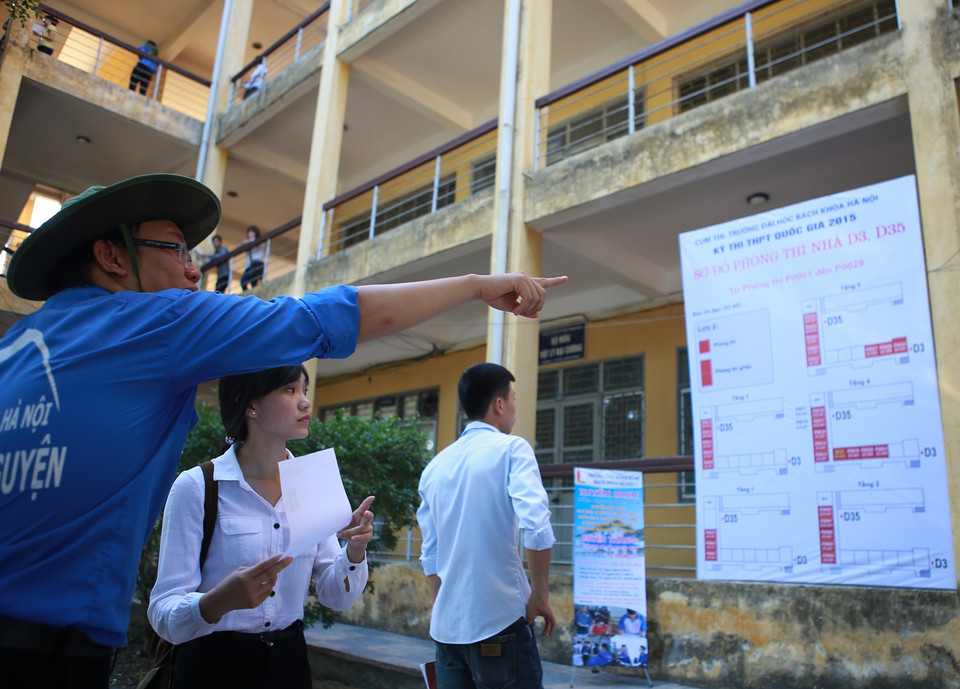 Năm 2015, trường Đại học Bách khoa Hà Nội được bộ Giáo dục và Đào tạo giao chủ trì tổ chức cụm thi số 1 với tổng số 15.386 thí sinh. (Ảnh: Minh Sơn/Vietnam+)