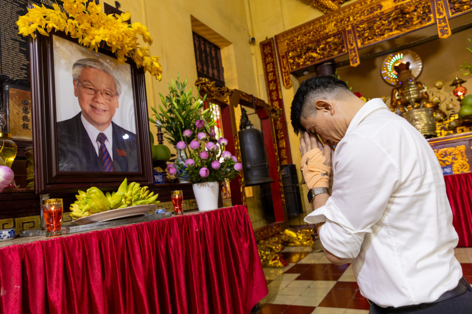 Tang lễ Tổng Bí thư Nguyễn Phú Trọng được tổ chức theo nghi thức Quốc tang, diễn ra trong hai ngày 25/7 và 26/7/2024. (Ảnh: Minh Sơn/Vietnam+)