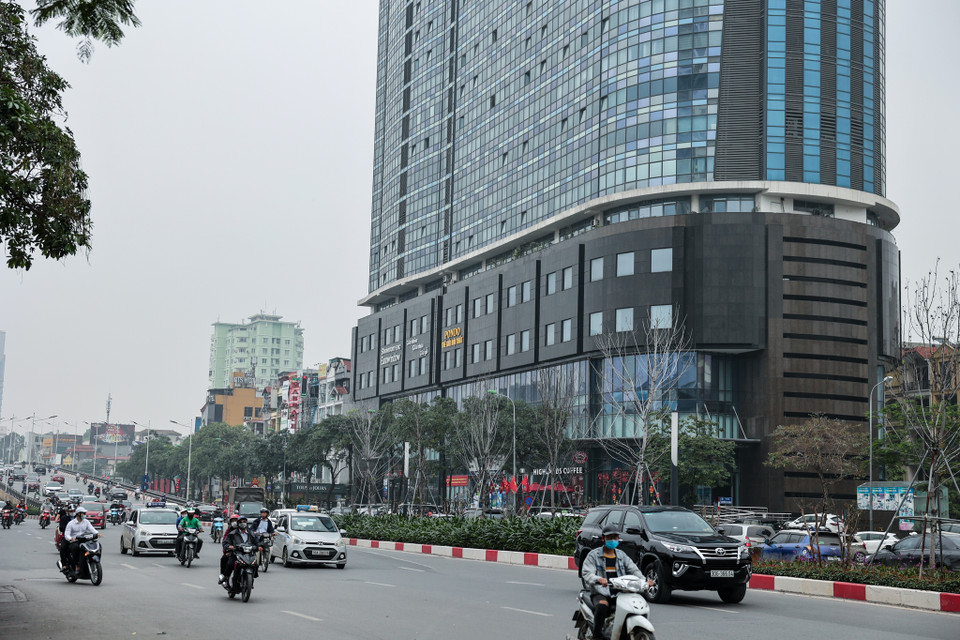 Hàng cây phong lá đỏ héo khô khác hẳn với những loài cây khác phía bên đường. (Ảnh: Minh Sơn/Vietnam+)