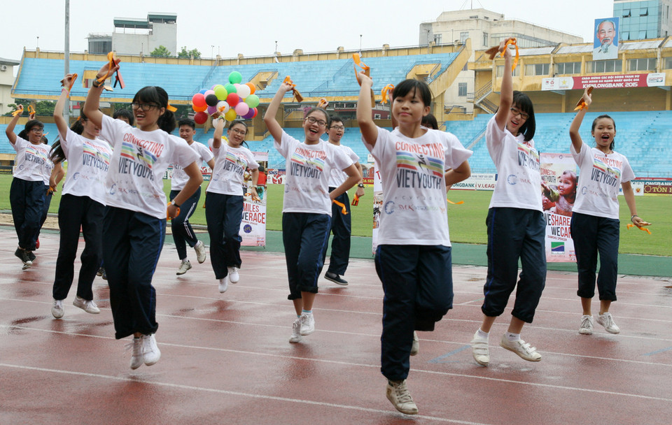 Đội nhảy Yosakoi biểu diễn tiết mục của mình. (Ảnh: Doãn Đức/Vietnam+)