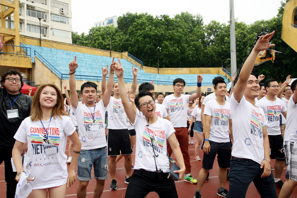 Sự kiện thu hút rất đông các bạn trẻ đến tham dự. (Ảnh: Doãn Đức/Vietnam+)